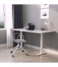 Skrivbord Vaxholm, vitt stativ och ljusgrå skiva