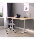 Skrivbord Vaxholm, vitt stativ och ekskiva